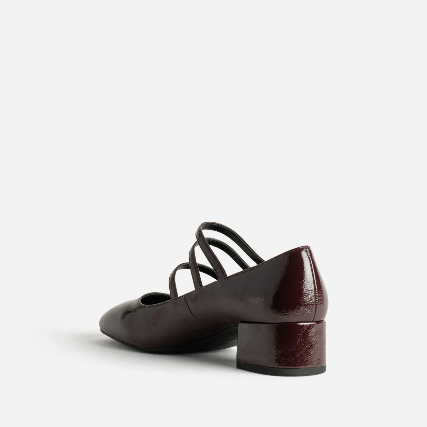 Babies bordeaux cuir verni trois brides