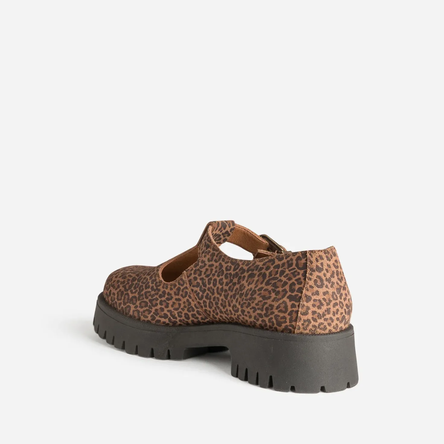 Babies camel cuir velours motif léopard