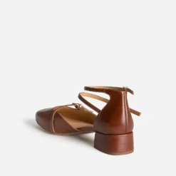 Babies cognac cuir brides cheville