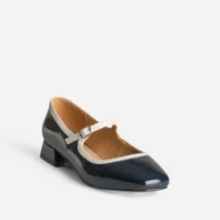 Babies marine vernie bordure blanche