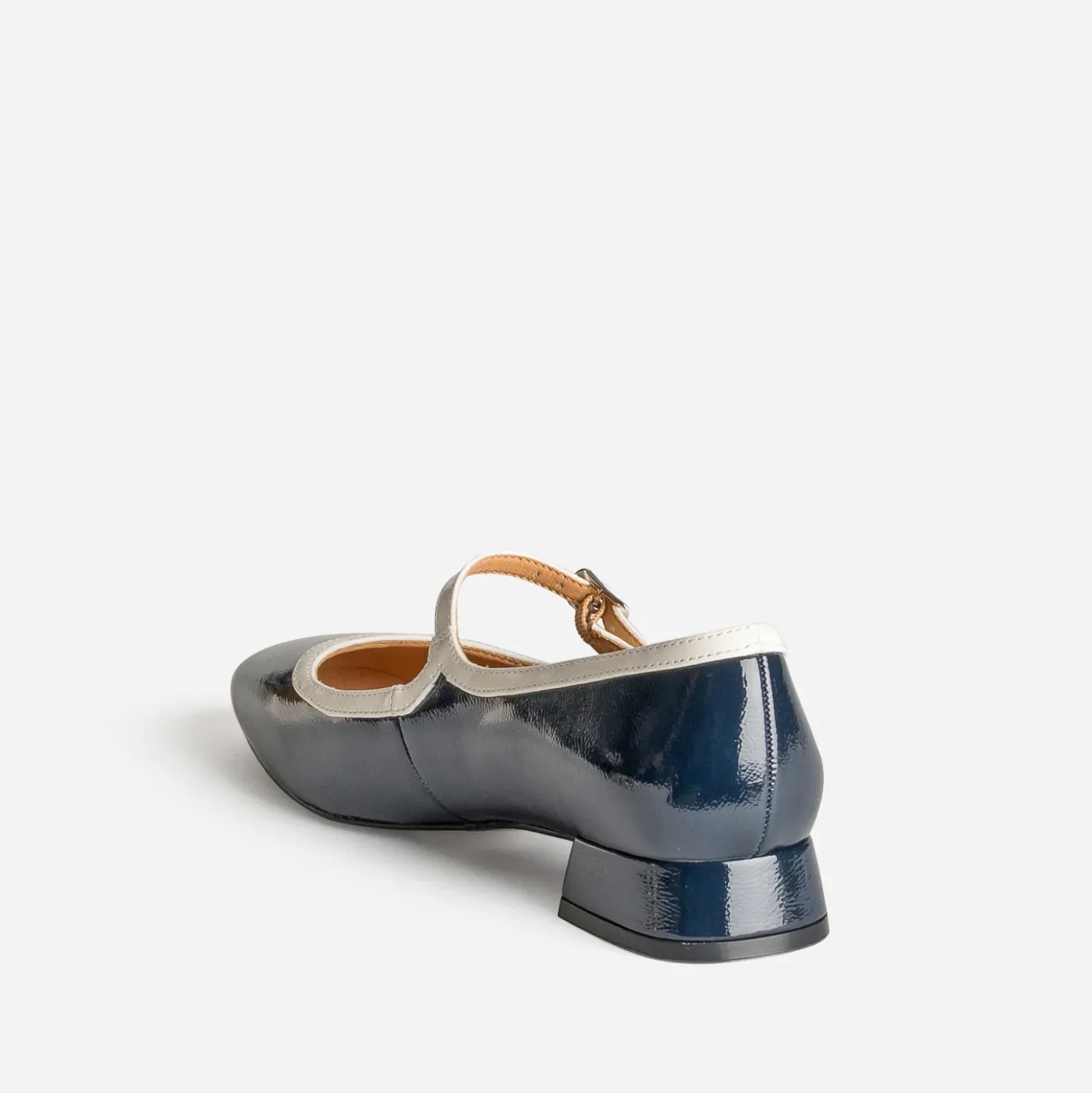 Babies marine vernie bordure blanche