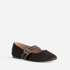 Babies marron cuir effet poulain