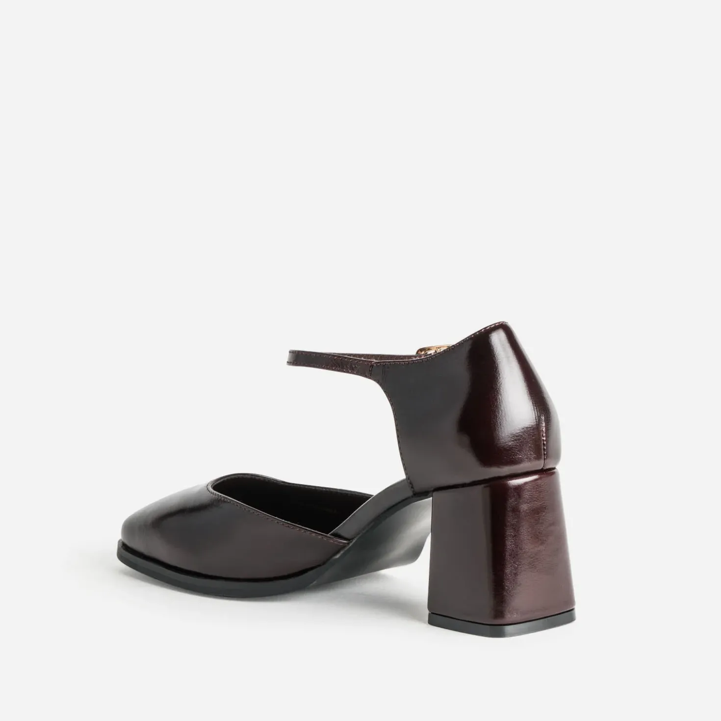 Babies marron cuir à talon