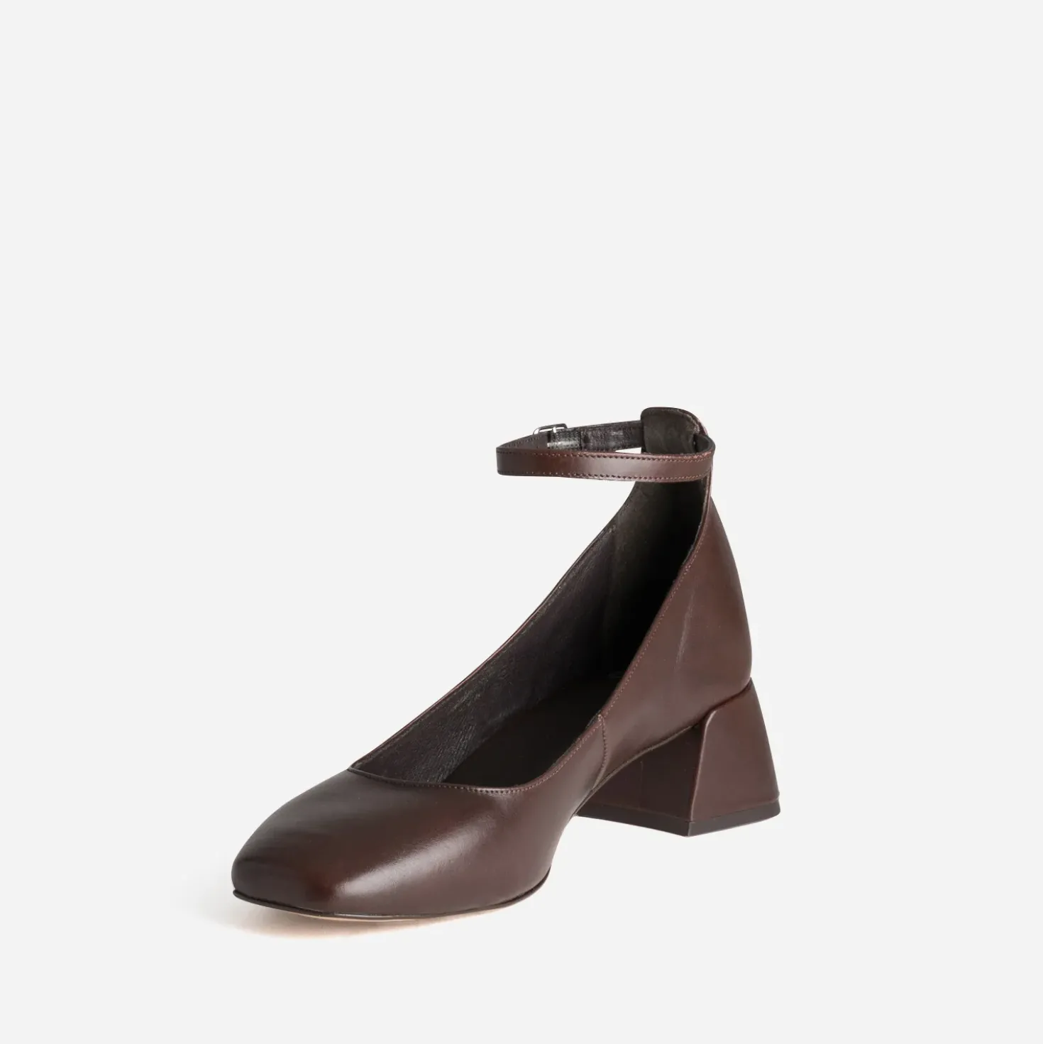 Babies marron cuir à talon