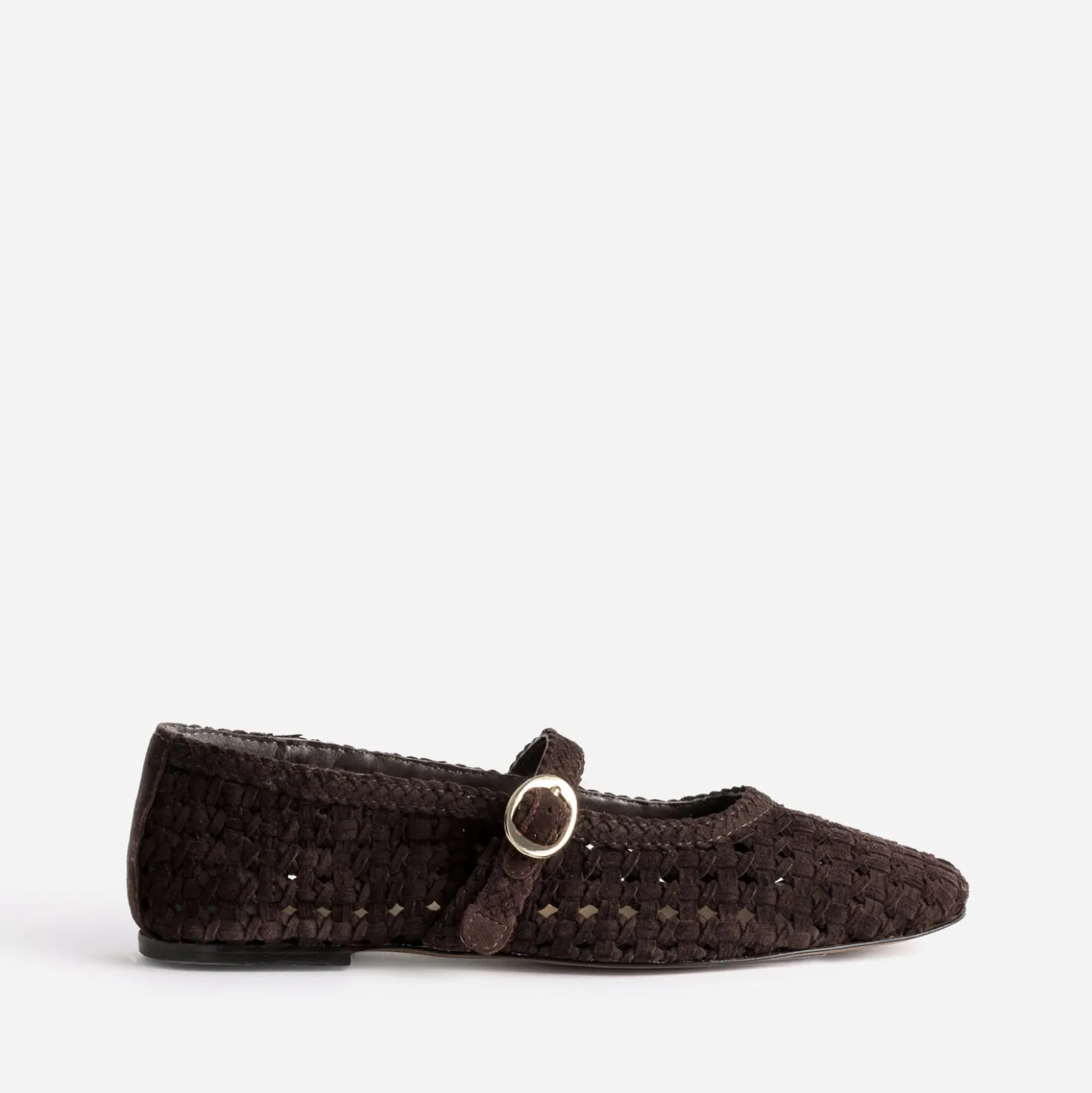 Babies marron cuir velours ajouré