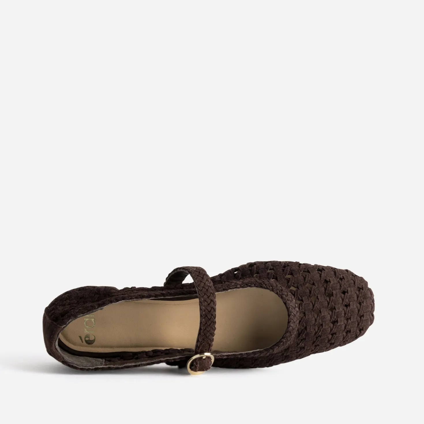 Babies marron cuir velours ajouré