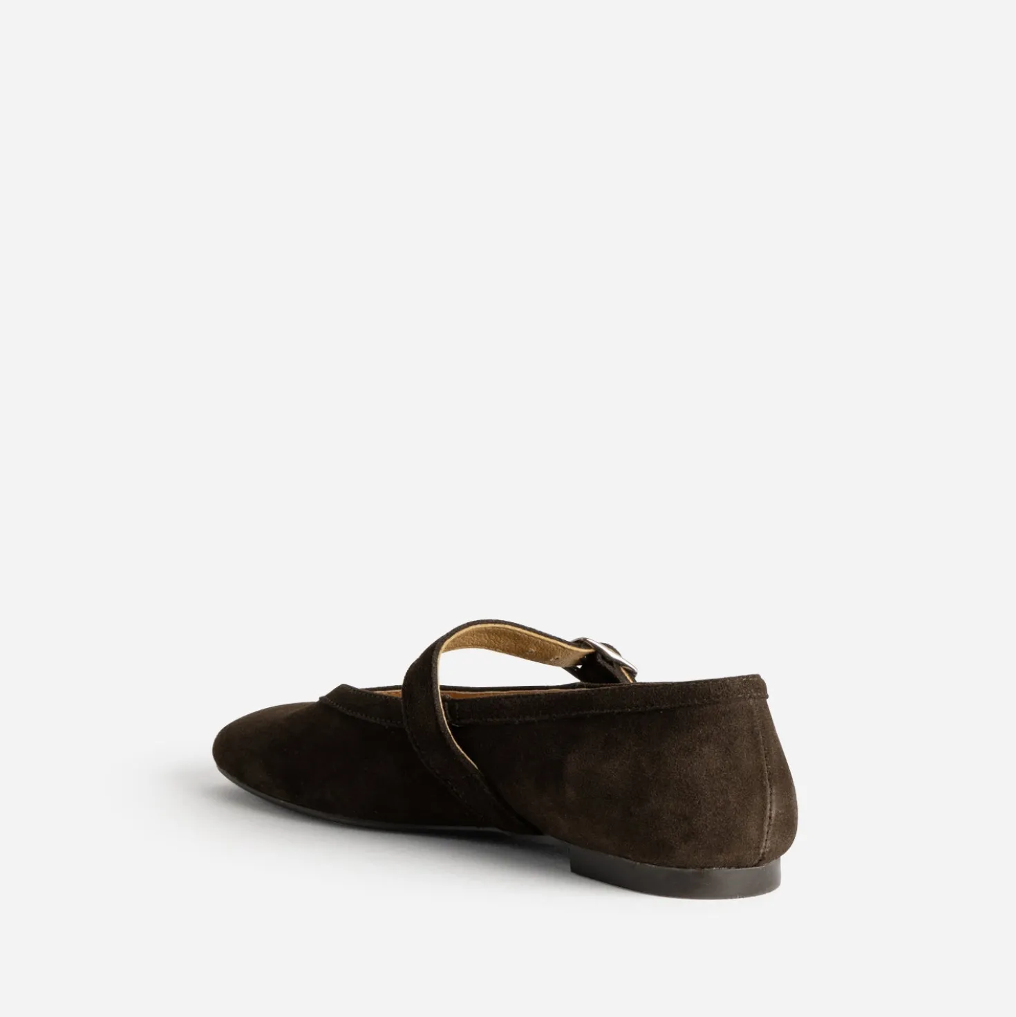 Babies marron cuir velours bout carré