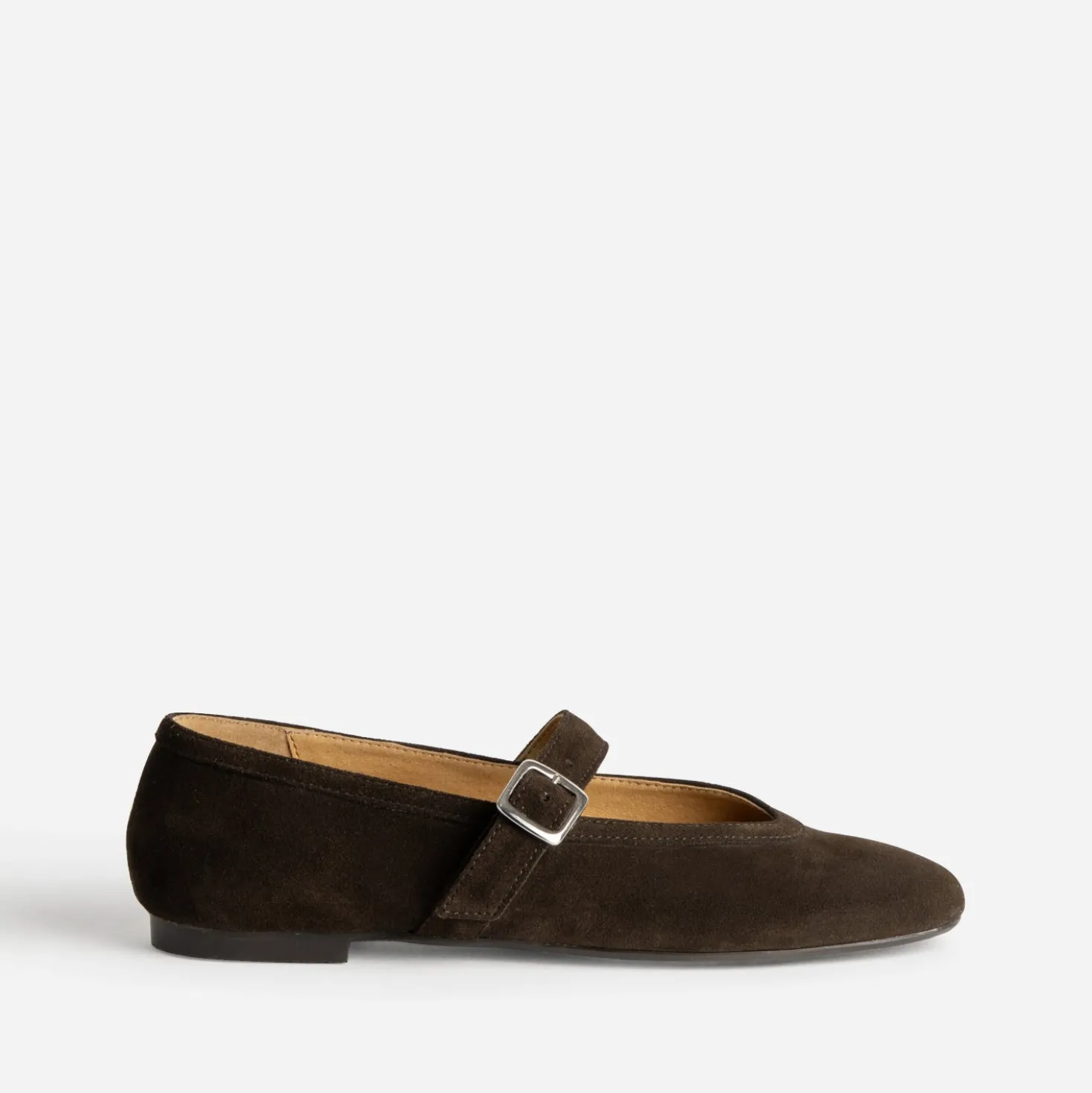 Babies marron cuir velours bout carré