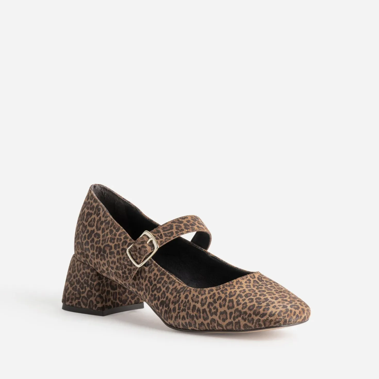 Babies marron cuir velours effet léopard