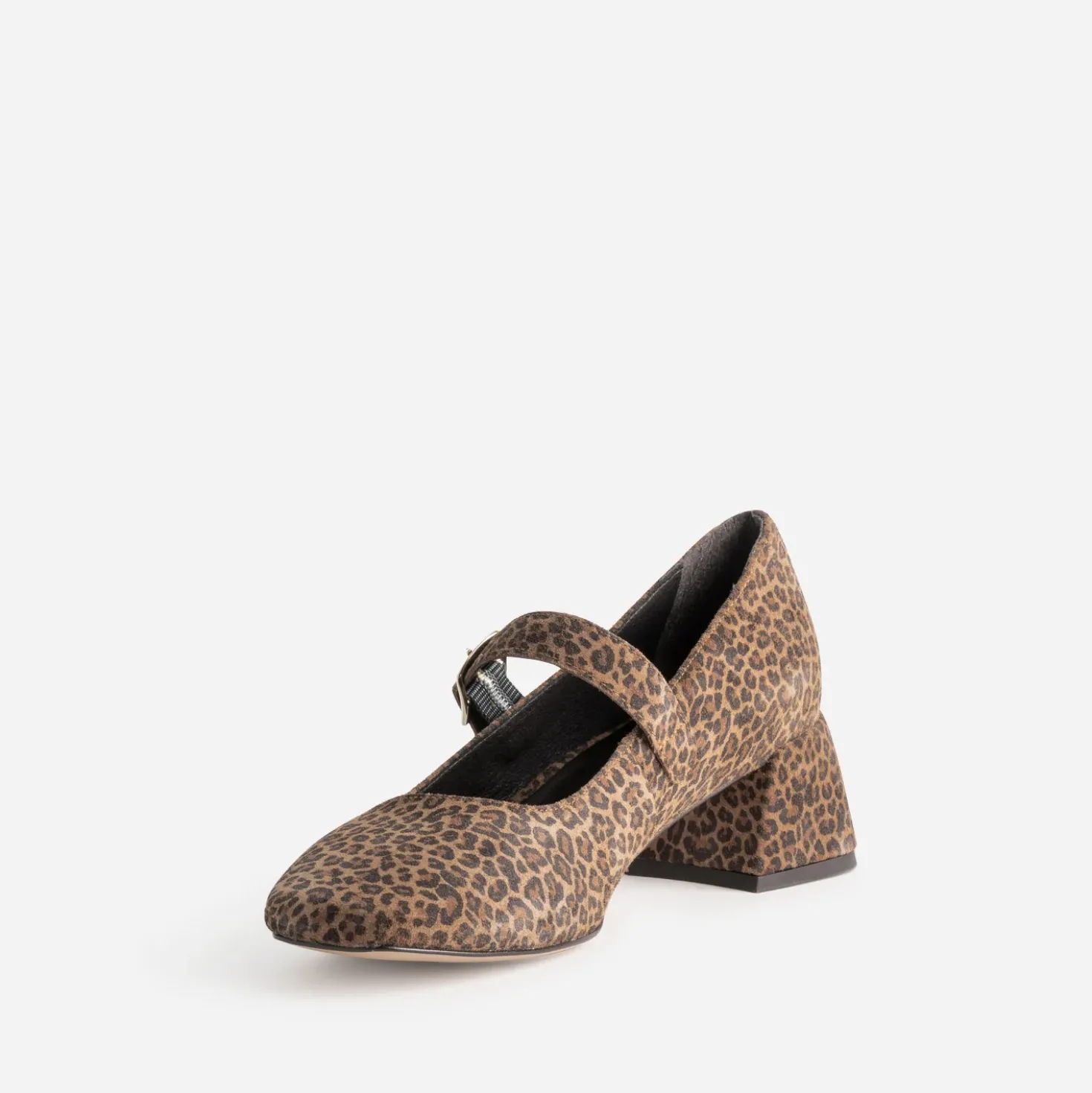 Babies marron cuir velours effet léopard