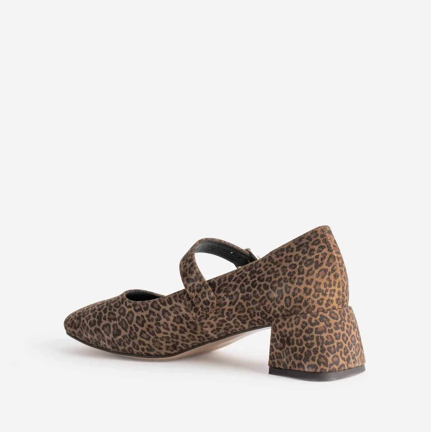 Babies marron cuir velours effet léopard