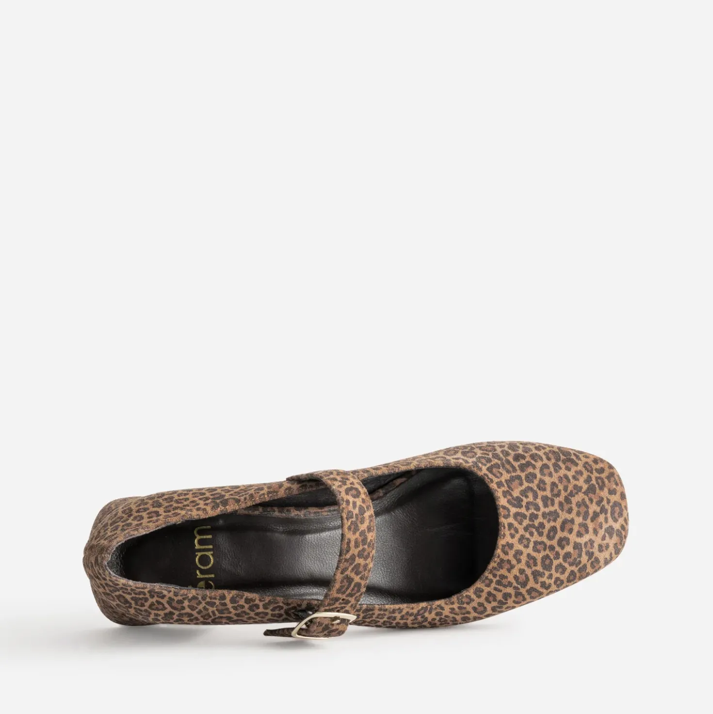 Babies marron cuir velours effet léopard