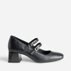 Babies noir cuir à fines brides