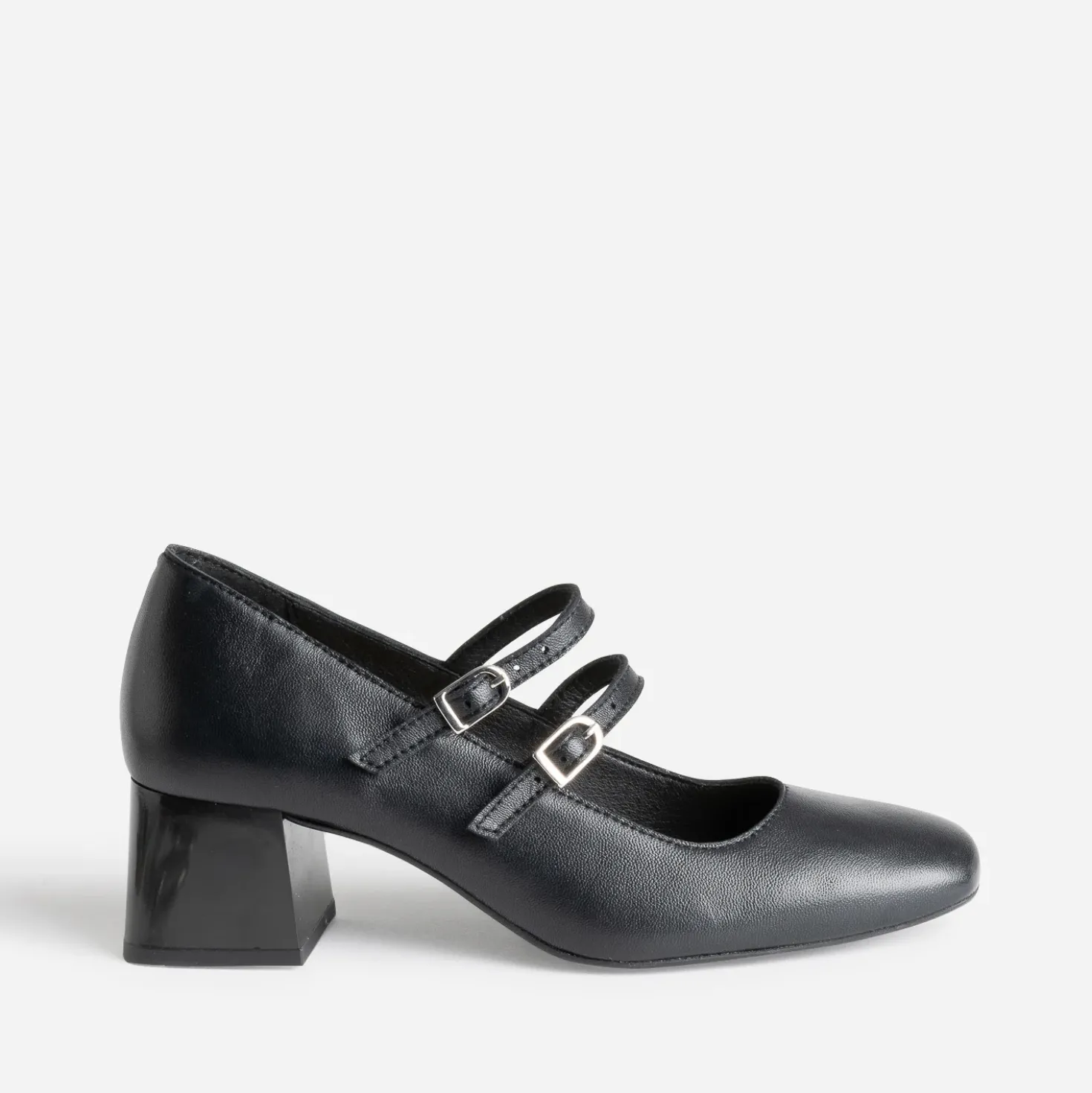 Babies noir cuir à fines brides