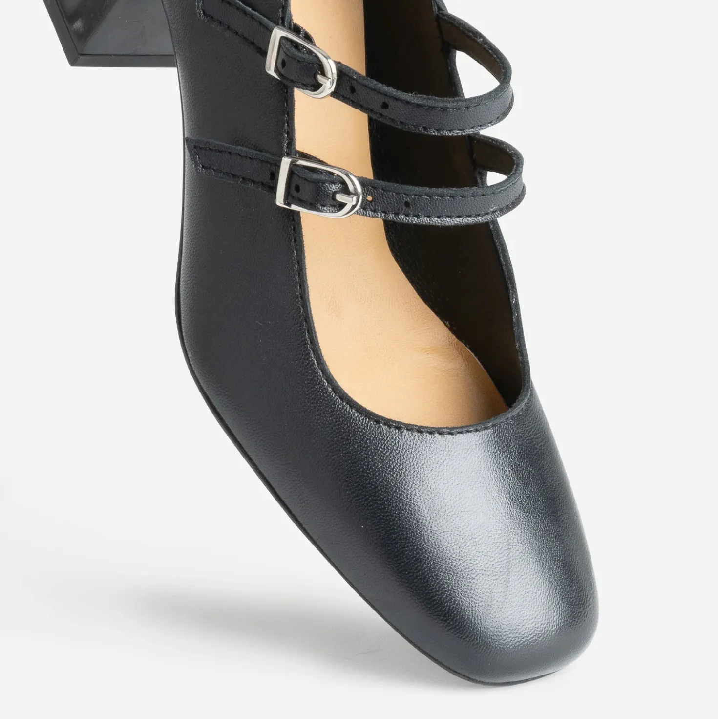 Babies noir cuir à fines brides