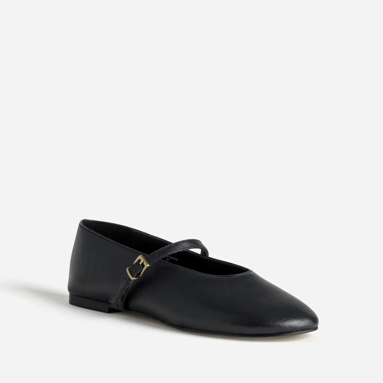 Babies noire cuir décolleté couvrant