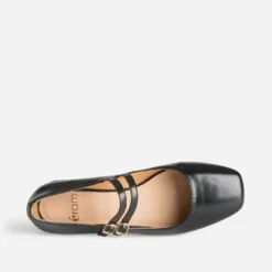 Babies noire cuir deux brides