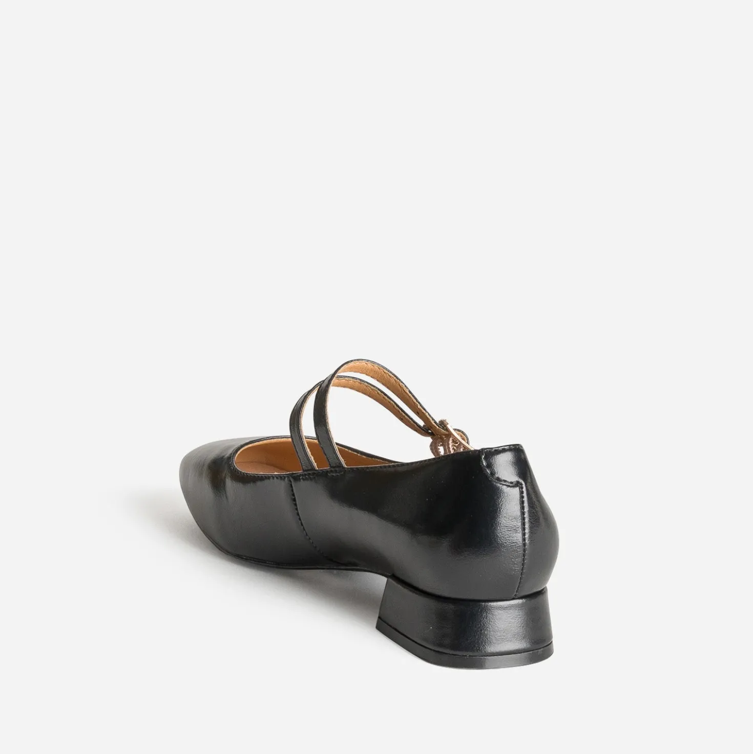 Babies noire cuir deux brides
