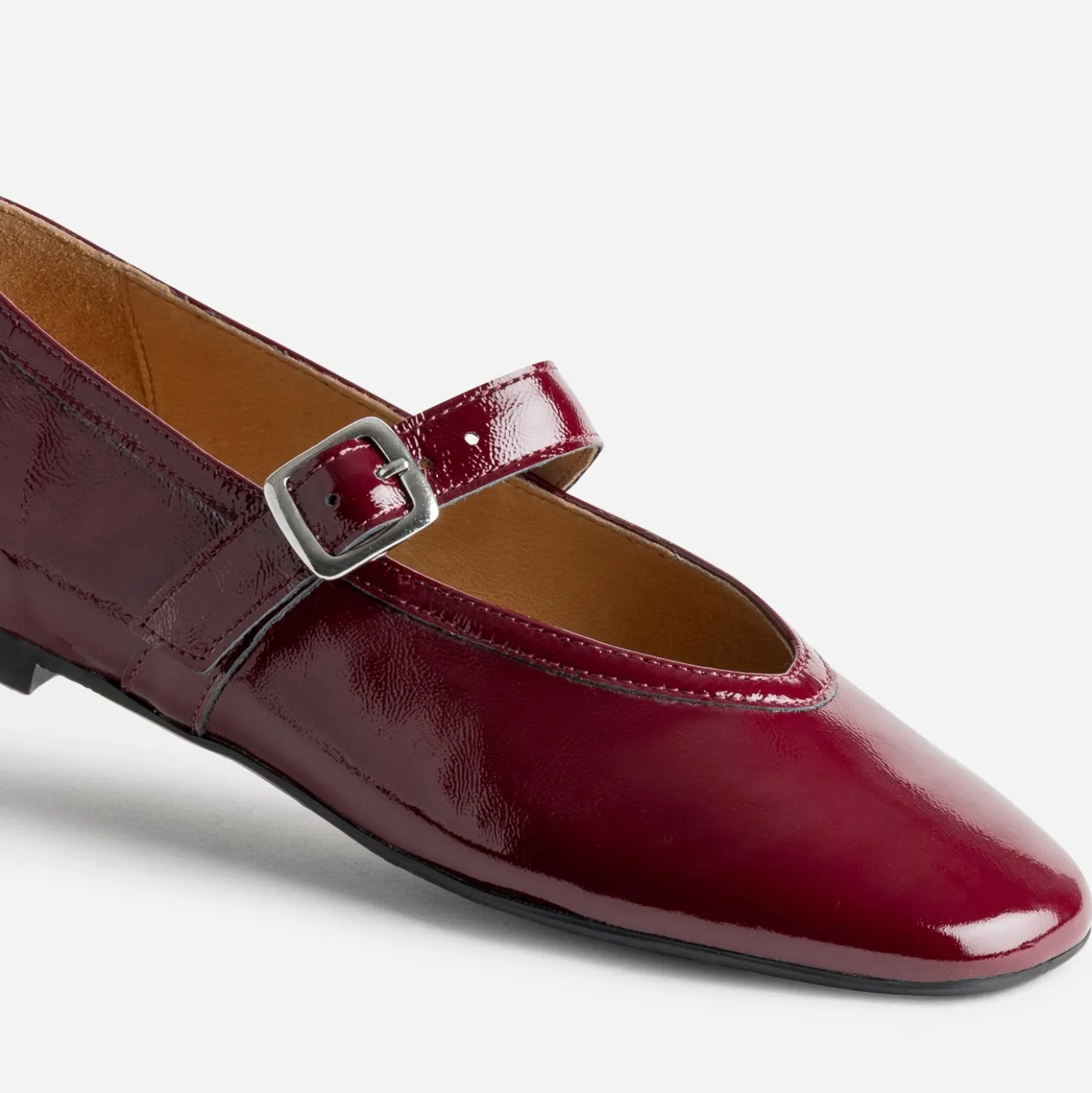 Babies rouge foncé cuir verni