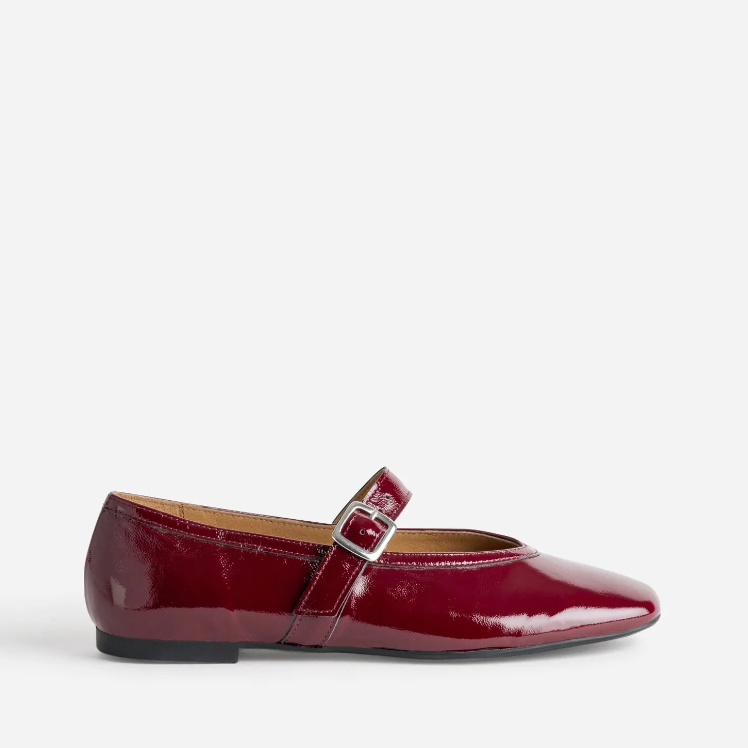 Babies rouge foncé cuir verni