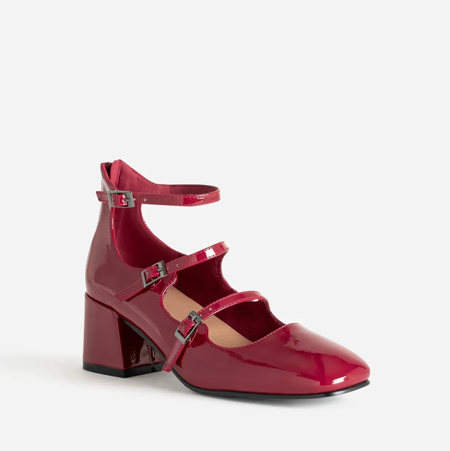 Babies rouge vernie à talon triple bride