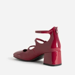 Babies rouge vernie à talon triple bride