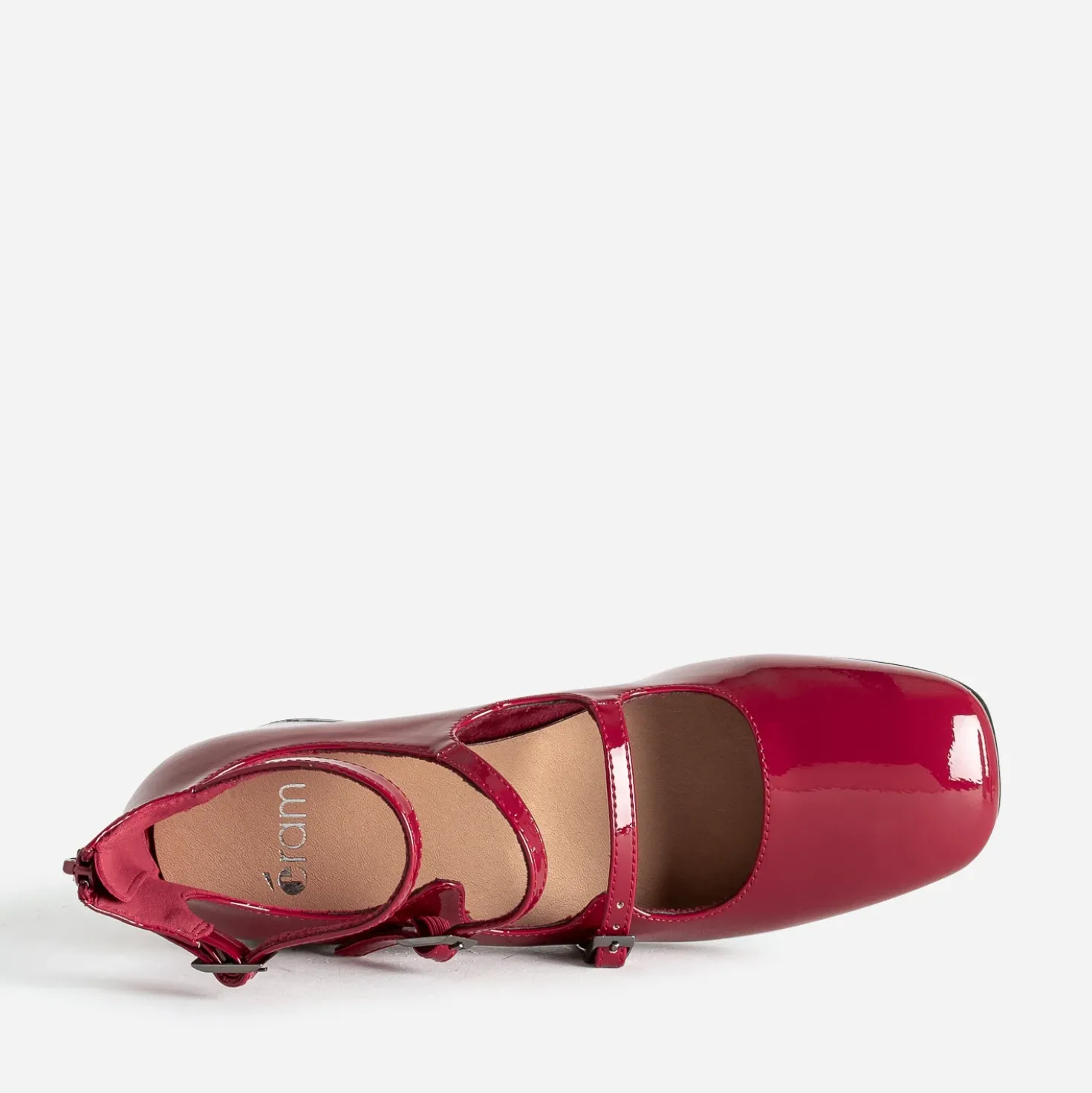 Babies rouge vernie à talon triple bride