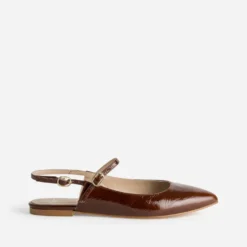 Babies slingback cognac cuir bout pointu