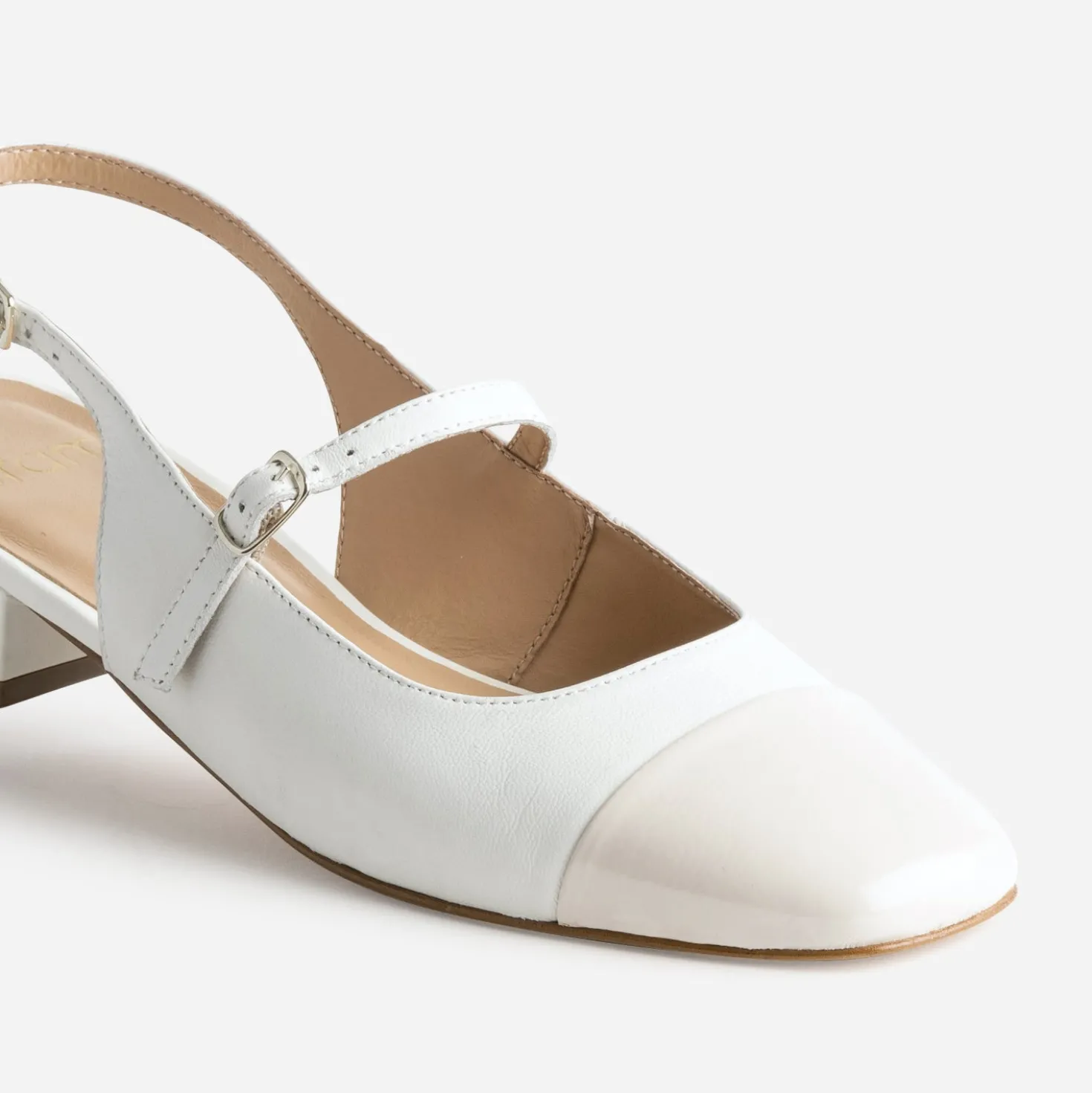 Babies slingback écrue cuir