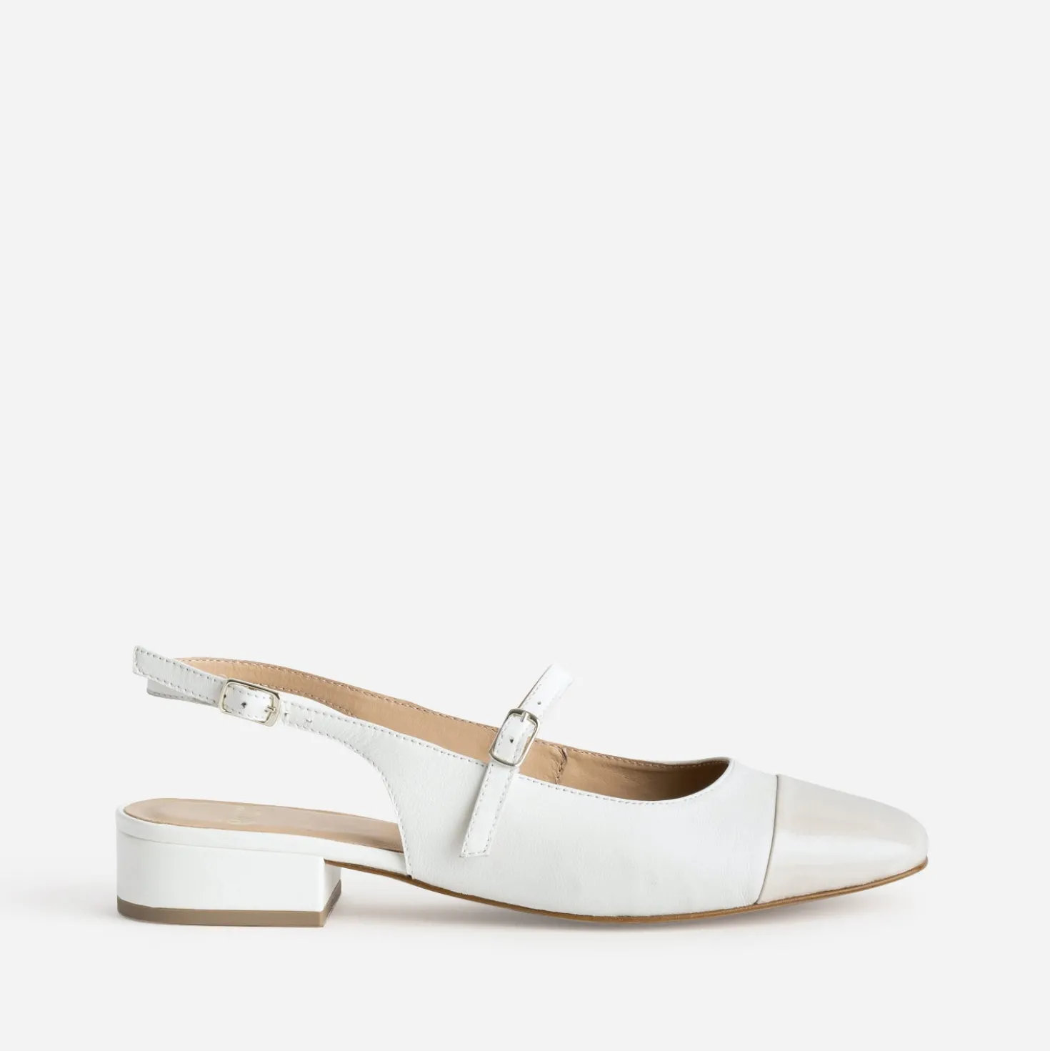 Babies slingback écrue cuir