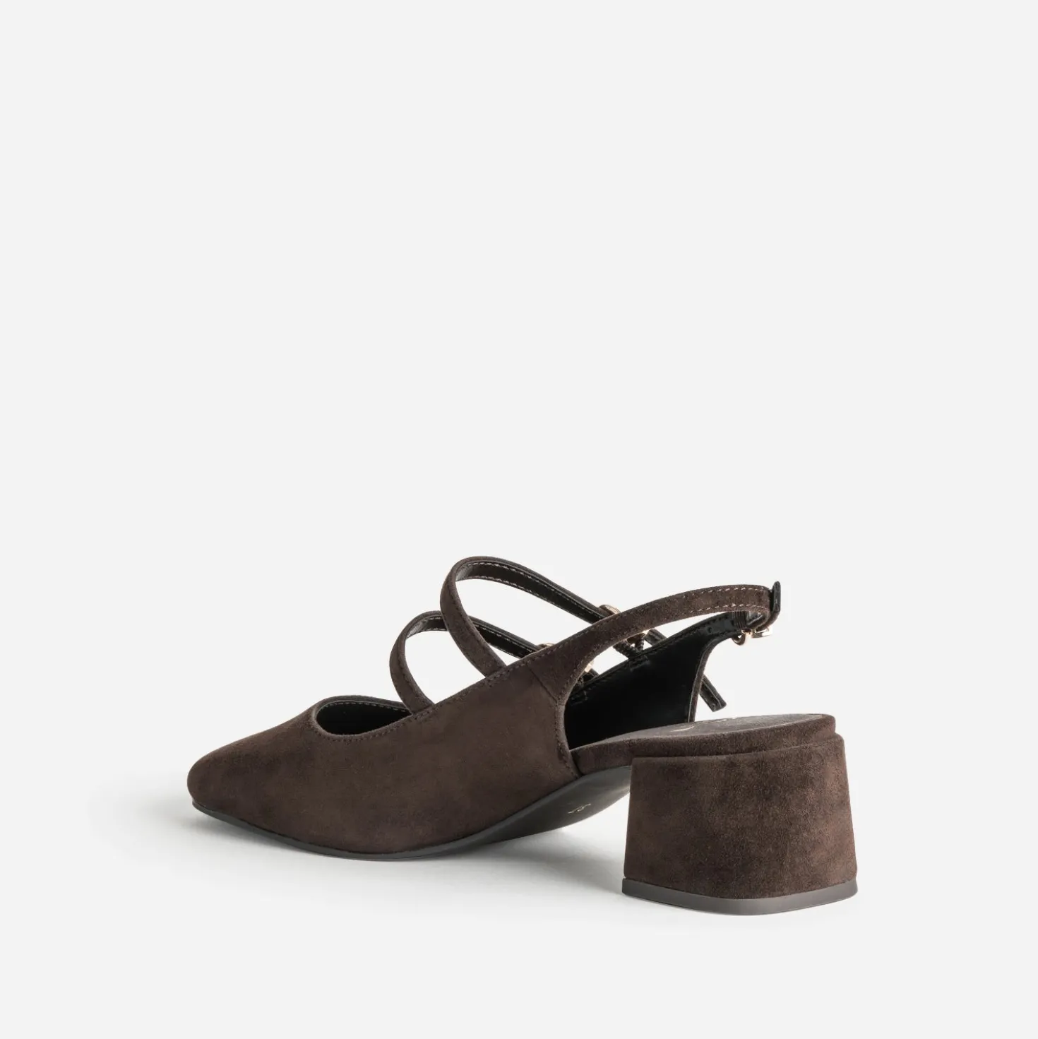 Babies slingback marron cuir velours