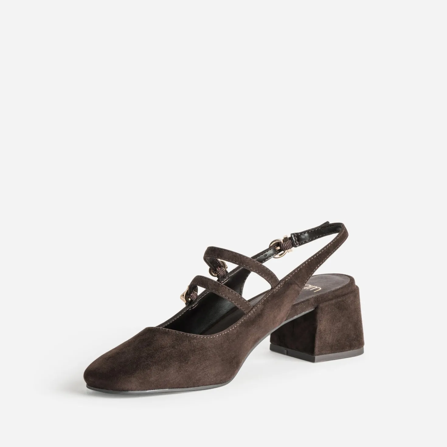 Babies slingback marron cuir velours