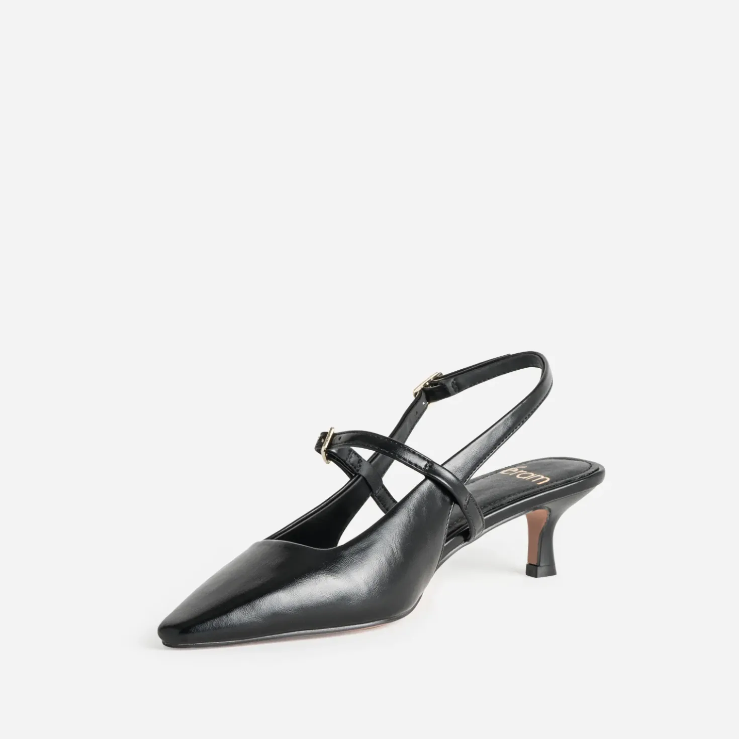 Babies slingback noir à bout pointu