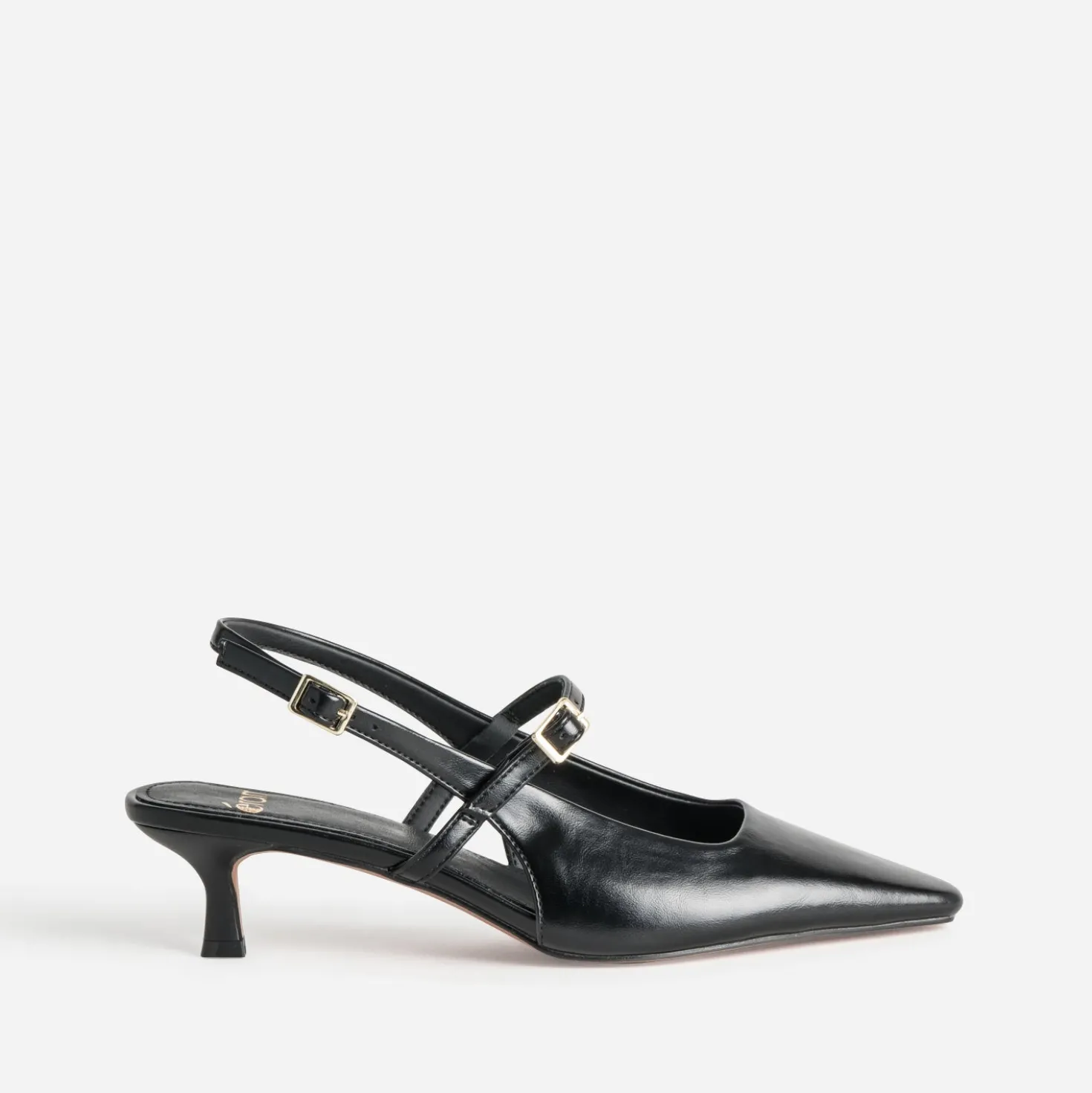 Babies slingback noir à bout pointu