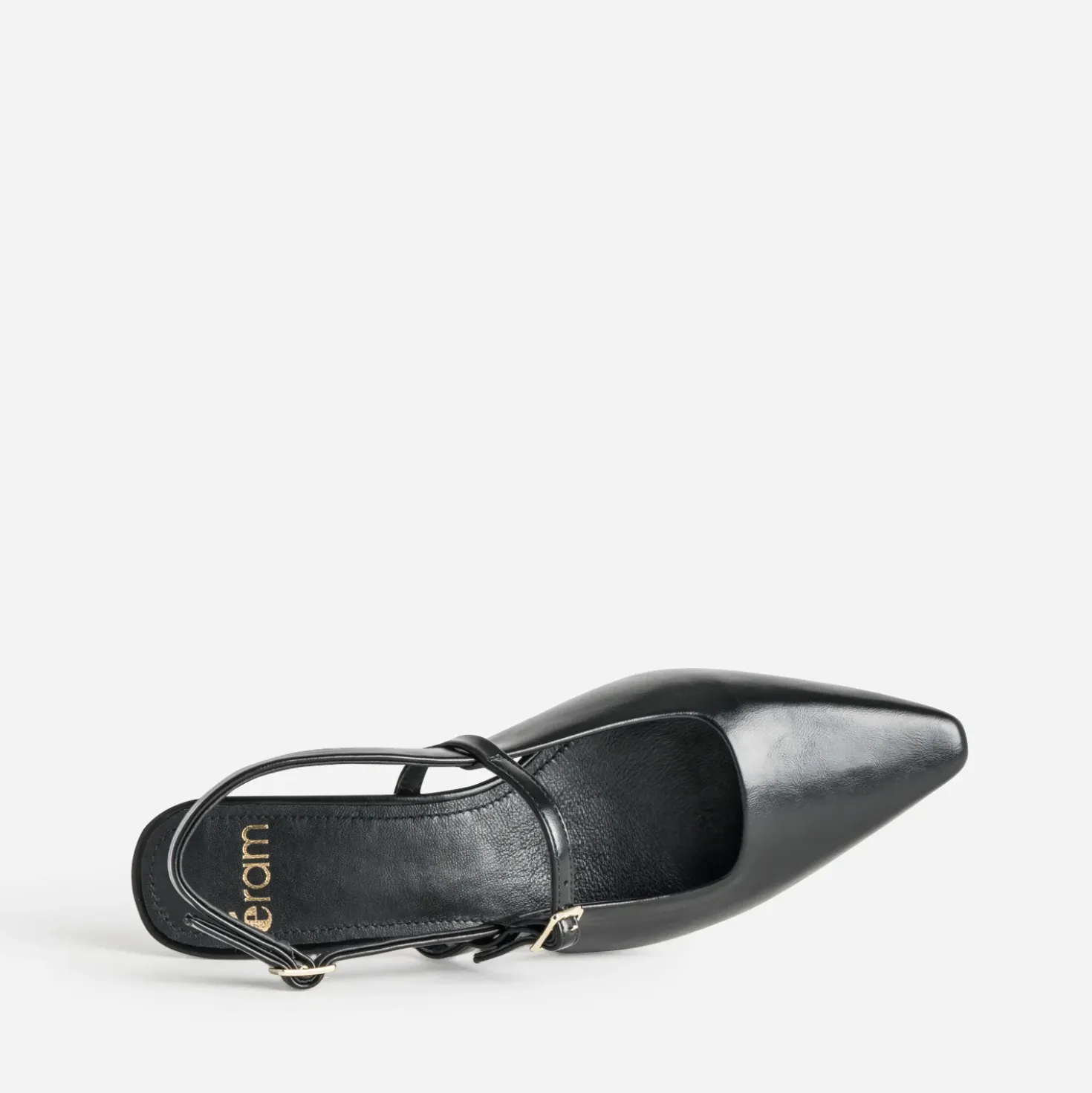 Babies slingback noir à bout pointu