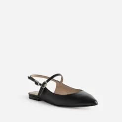 Babies slingback noire cuir bout pointu