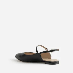 Babies slingback noire cuir bout pointu