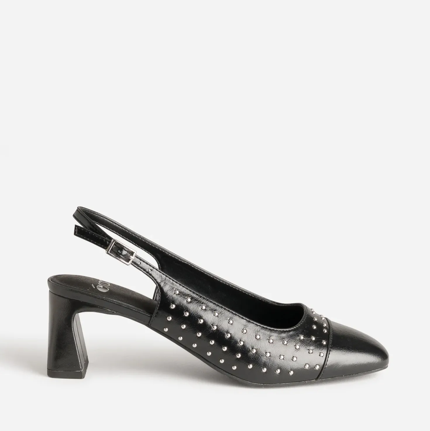 Babies slingback noire décor clous