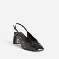 Babies slingback noire décor clous