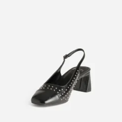 Babies slingback noire décor clous