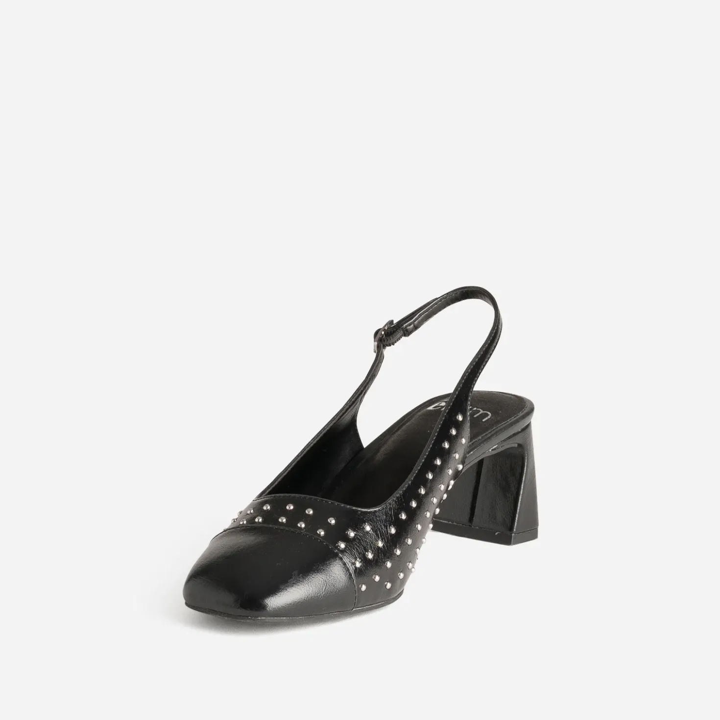 Babies slingback noire décor clous