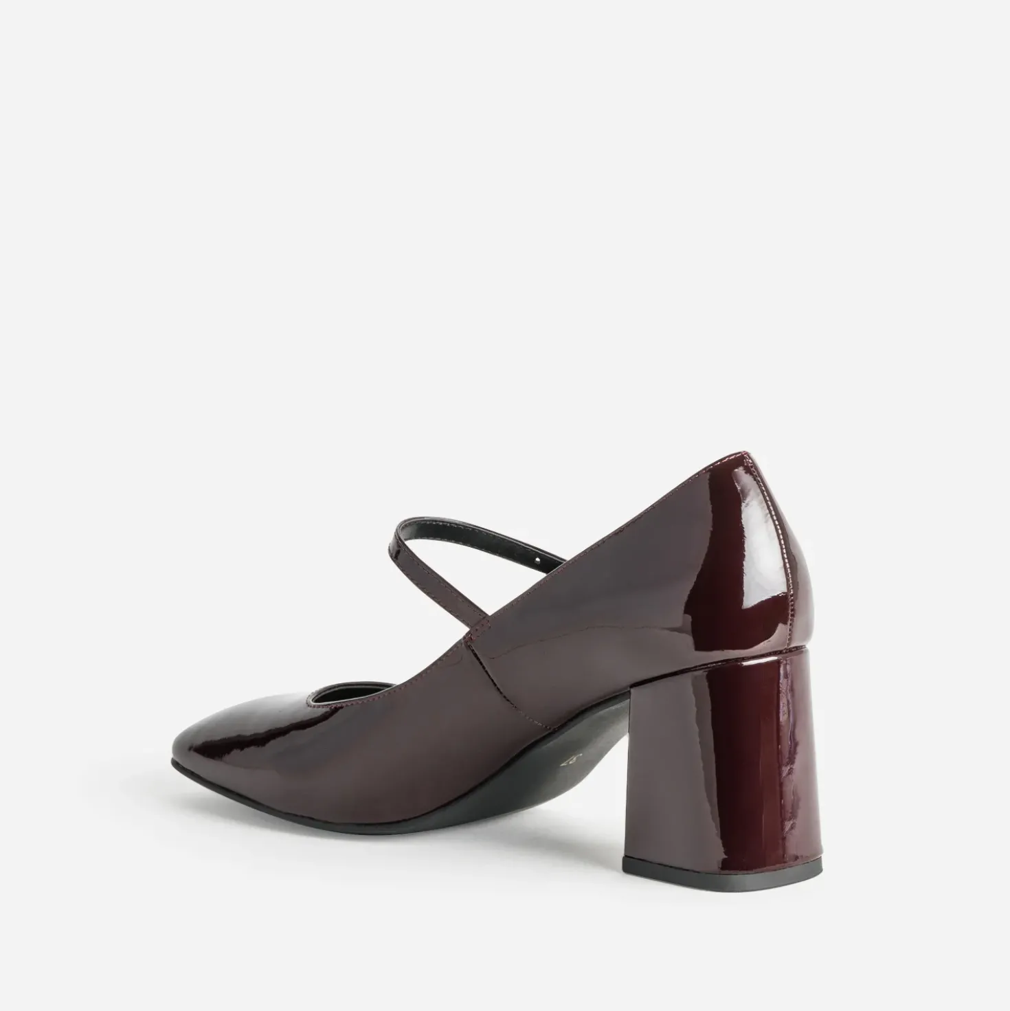 Babies à talon bordeaux cuir verni