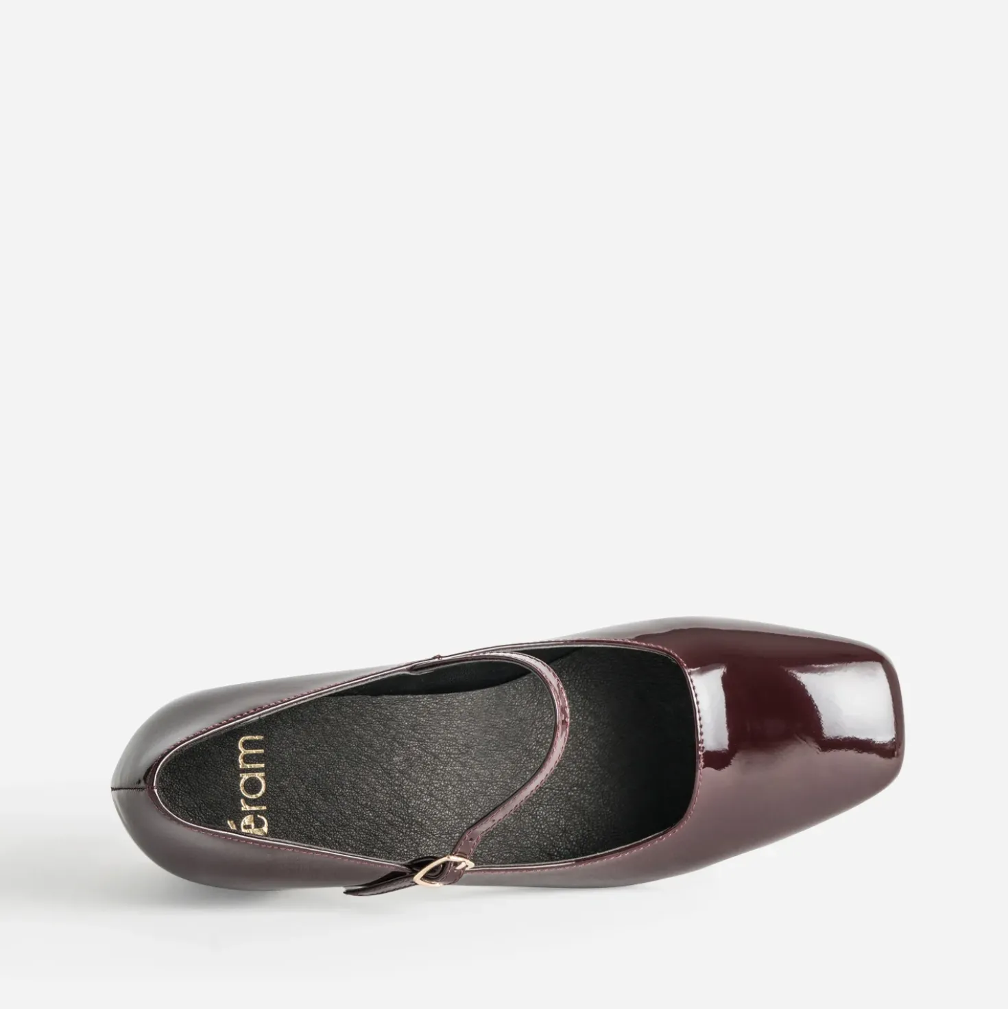 Babies à talon bordeaux cuir verni