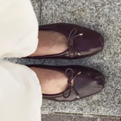 Ballerine bordeaux cuir