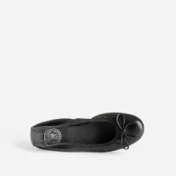 Ballerine éco-conçue BUGGY noire en cuir