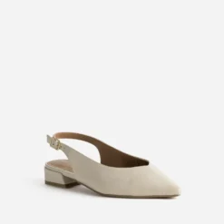 Ballerine slingback beige cuir