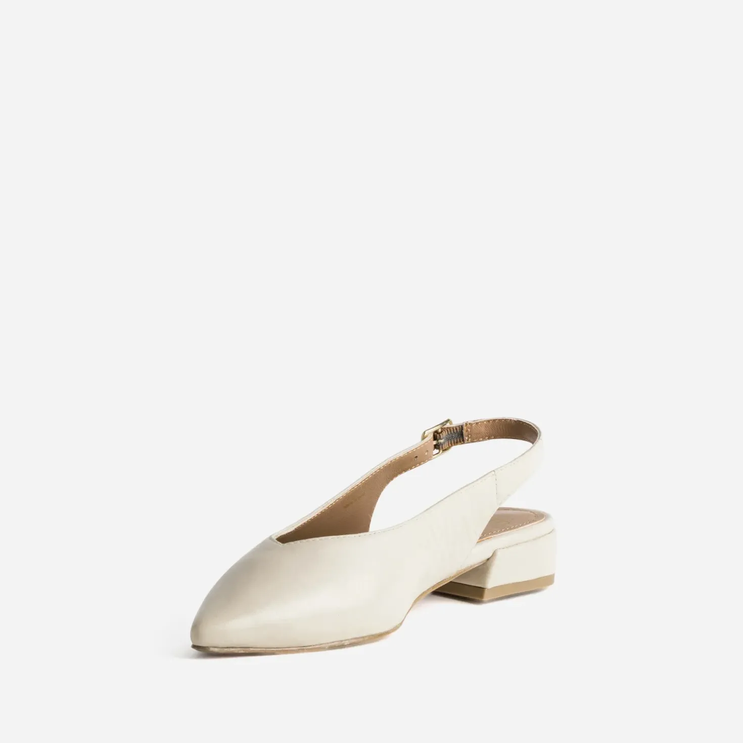 Ballerine slingback beige cuir