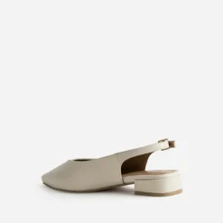 Ballerine slingback beige cuir