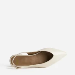 Ballerine slingback beige cuir