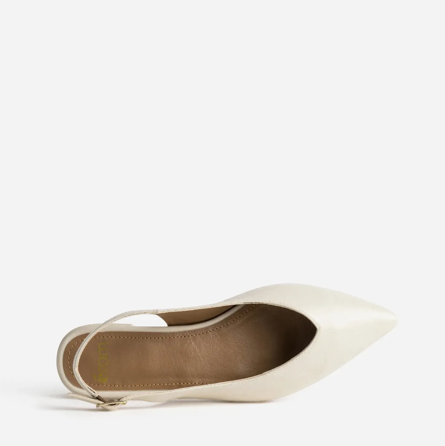 Ballerine slingback beige cuir